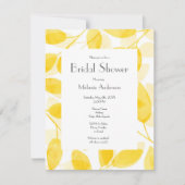 Golden Yellow Watercolor-Blätter Einladung (Vorderseite)