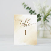 Golden Yellow Watercolor, Moderne Tischnummer (Stehend Vorderseite)