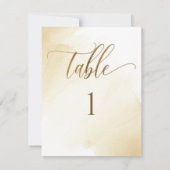 Golden Yellow Watercolor, Moderne Tischnummer (Rückseite)