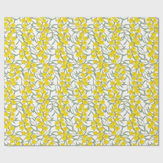 Golden Yellow Wattle Australian Wildblume Geschenkpapier (Flach)