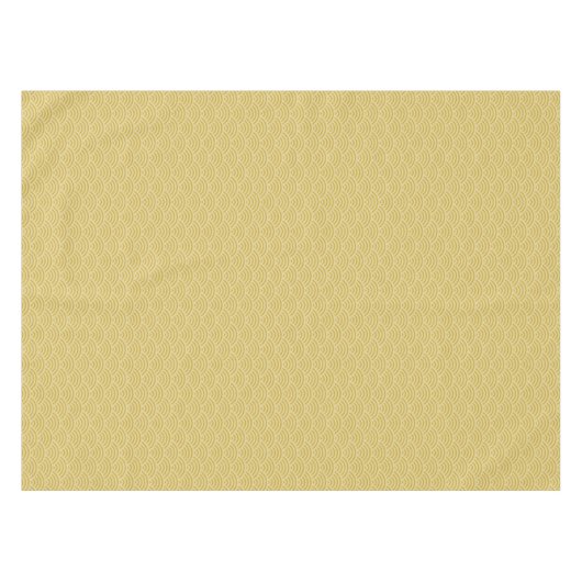 Golden Yellow Waves Art Deco Muster Tischdecke (Vorderseite (Horizontal))