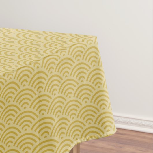 Golden Yellow Waves Art Deco Muster Tischdecke (Beispiel)