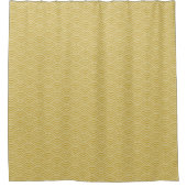 Golden Yellow Waves Art Deco Stilvolles Muster Duschvorhang (Vorderseite)