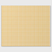 Golden Yellow | White Gingham Wrapping Paper Geschenkpapier (Flach)