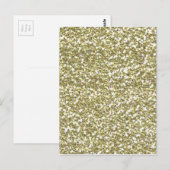 GOLDEN YELLOW WHITE SEQUINS GLITZER TEXTURE TEMPLA POSTKARTE (Vorne/Hinten)