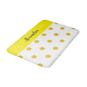 Golden Yellow Wildflower Photo Name Monogram Badematte (Schrägansicht)