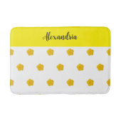 Golden Yellow Wildflower Photo Name Monogram Badematte (Vorderseite)
