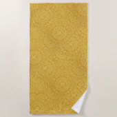 Golden Yellow William Morris Floral Beach Handtuch (Vorderseite)