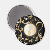 Golden Yin & Yang mit Rollen Magnet (Vorderseite/Rückseite)