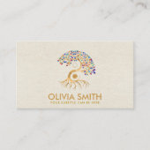 Golden Yin Yang Tree - farbenfrohe Blätter Visitenkarte (Vorderseite)