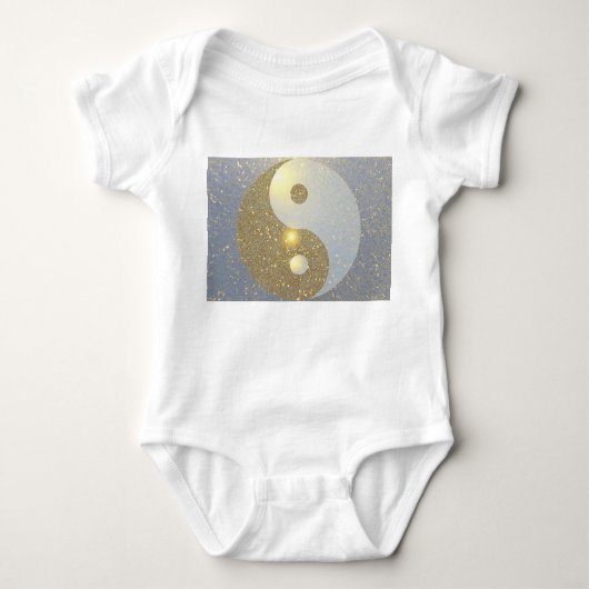 Golden Ying Yang Baby Strampler (Vorderseite)