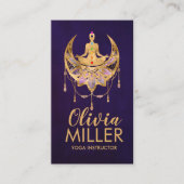 Golden Yoga Lotus Moon - Amethyst Fluorit Visitenkarte (Vorderseite)