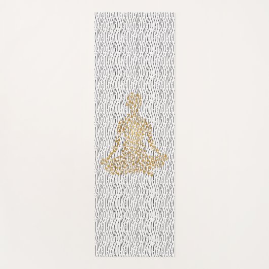 Golden Yoga Silhouetten in Yogi Form Yogamatte (Vorderseite)