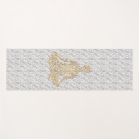 Golden Yoga Silhouetten in Yogi Form Yogamatte (Vorderseite (Horizontal))