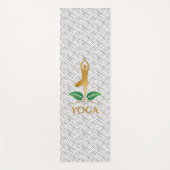 Golden YOGA Text and Silhouette on Black Pattern Yogamatte (Vorderseite)