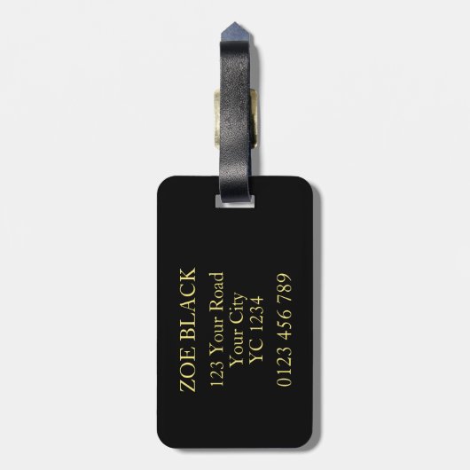 Golden Z Name Gepäck Tag Gepäckanhänger (Rückseite vertikal)