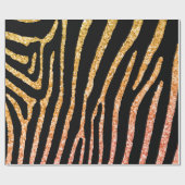 Golden Zebra Glittery Pattern Geschenkpapier (Flach)