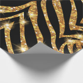 Golden Zebra Glittery Pattern Geschenkpapier (Ecke)