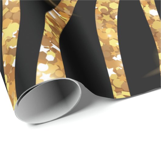 Golden Zebra Glittery Pattern Geschenkpapier (Rolleneckpunkt)
