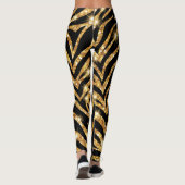 Golden Zebra Glittery Pattern Leggings (Rückseite)