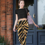 Golden Zebra Glittery Pattern Leggings<br><div class="desc">goldenes Zebramuster Gold & schwarz glänzendes Thema Auge einprägen einzigartiges Design</div>