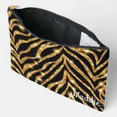 Golden Zebra Glittery Pattern Zubehörtasche (Offen)
