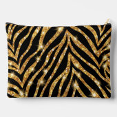Golden Zebra Glittery Pattern Zubehörtasche (Rückseite)