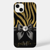Golden Zebra Print and Bow iPhone Hülle (Rückseite)
