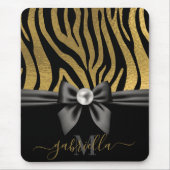 Golden Zebra Print and Bow Mousepad (Vorne)