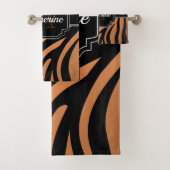 Golden Zebra Print Badhandtuch Set (Insitu)