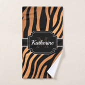 Golden Zebra Print Badhandtuch Set (Handtuch)