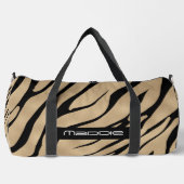 Golden Zebra Stripes Muster Duffle Bag (Vorderseite)
