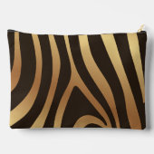 Golden Zebra Stripes Muster Zubehörtasche (Rückseite)