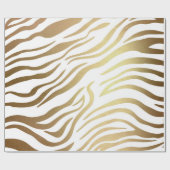 Golden Zebra Weiße Safari Geschenkpapier (Flach)