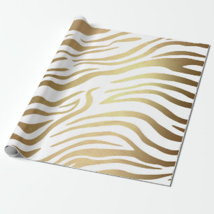 Golden Zebra Weiße Safari Geschenkpapier