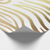 Golden Zebra Weiße Safari Geschenkpapier (Ecke)