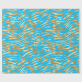 Golden Zebra Wrapping Paper Geschenkpapier (Flach)
