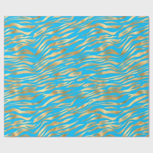 Golden Zebra Wrapping Paper Geschenkpapier (Flach)