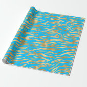 Golden Zebra Wrapping Paper Geschenkpapier (Ungerollt)