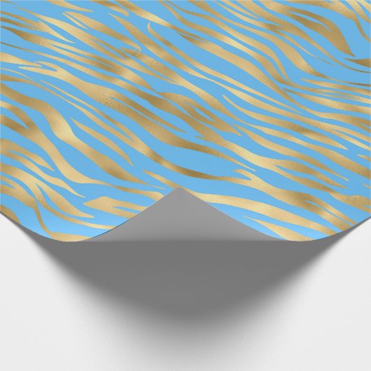 Golden Zebra Wrapping Paper Geschenkpapier (Ecke)