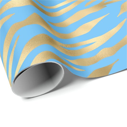 Golden Zebra Wrapping Paper Geschenkpapier (Rolleneckpunkt)