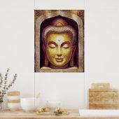 Golden Zen Meditation Buddha Spirituelles Art Post Poster (Küche)