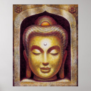 Golden Zen Meditation Buddha Spirituelles Art Post Poster