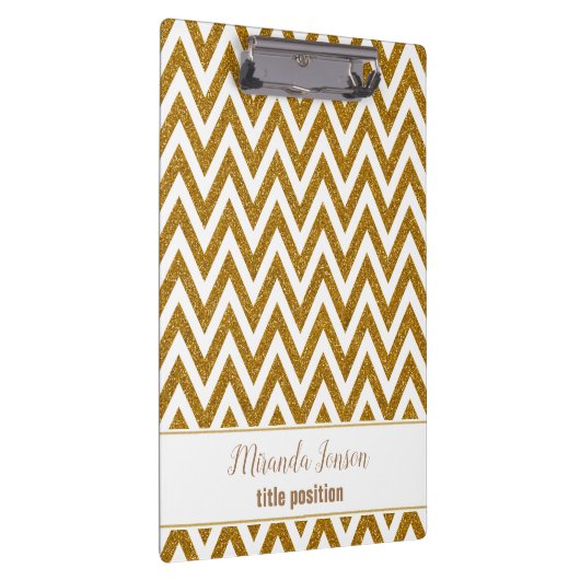 Golden Zickzack mit weißen Spargeln Klemmbrett (Rechts)