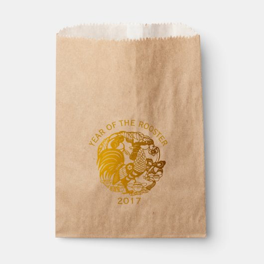 Golden Zodiac 2017 Rooster Jahr Gefallen Tasche Geschenktütchen (Vorderseite)
