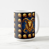 Golden Zodiac Capricorn Design Kaffeetasse (VorderseiteRechts)