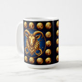 Golden Zodiac Capricorn Design Kaffeetasse (Vorderseite Links)