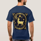 Golden Zodiac Capricorn Design T-Shirt (Rückseite)