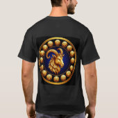 Golden Zodiac Capricorn Design T-Shirt (Rückseite)