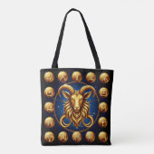 Golden Zodiac Capricorn Design Tasche (Rückseite)
